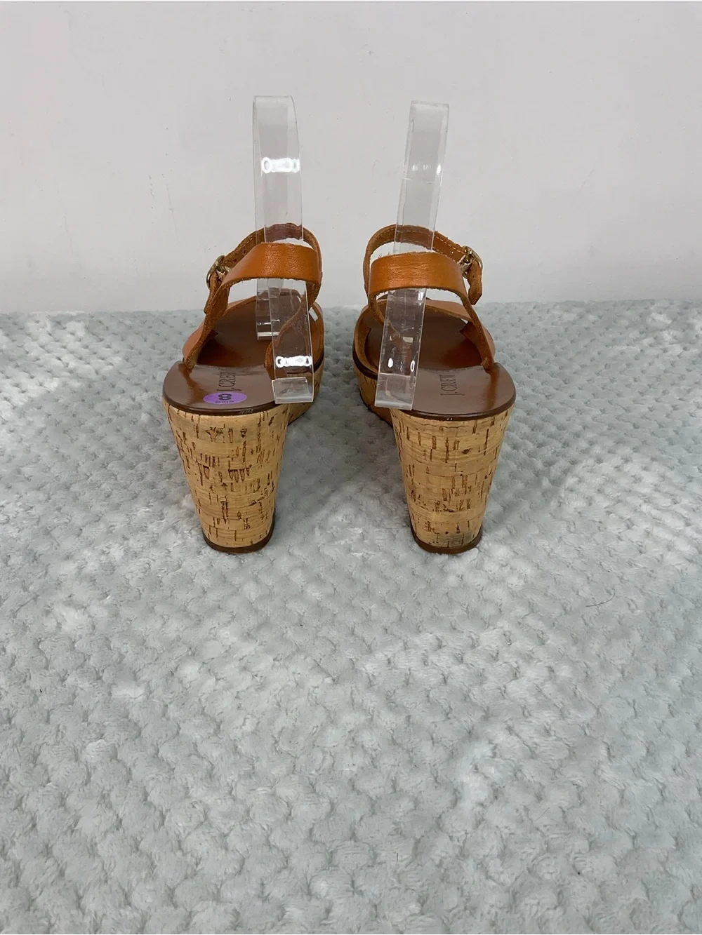 J.Crew Caden Tan Leather Cork Wedge Sandals Size 8